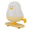 Cute Skateboard Chicken Night Light Warm White Stepless Dimmable USB Rechargeable LED Bedside Lamp for Bedroom
