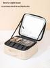 High-Grade LED Mirror Travel Makeup Bag for Women: Portable, Large Capacity, and Compartmentalized for Brushes