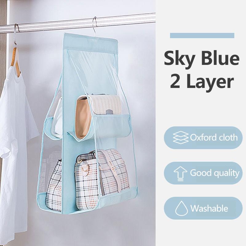 Multi-layer Bag Storage Bag Waterproof Bag Wardrobe Hanging Leather Bag Finishing Bag Female Bag Storage Bag Wardrobe Handbag Purse Hanging Bag