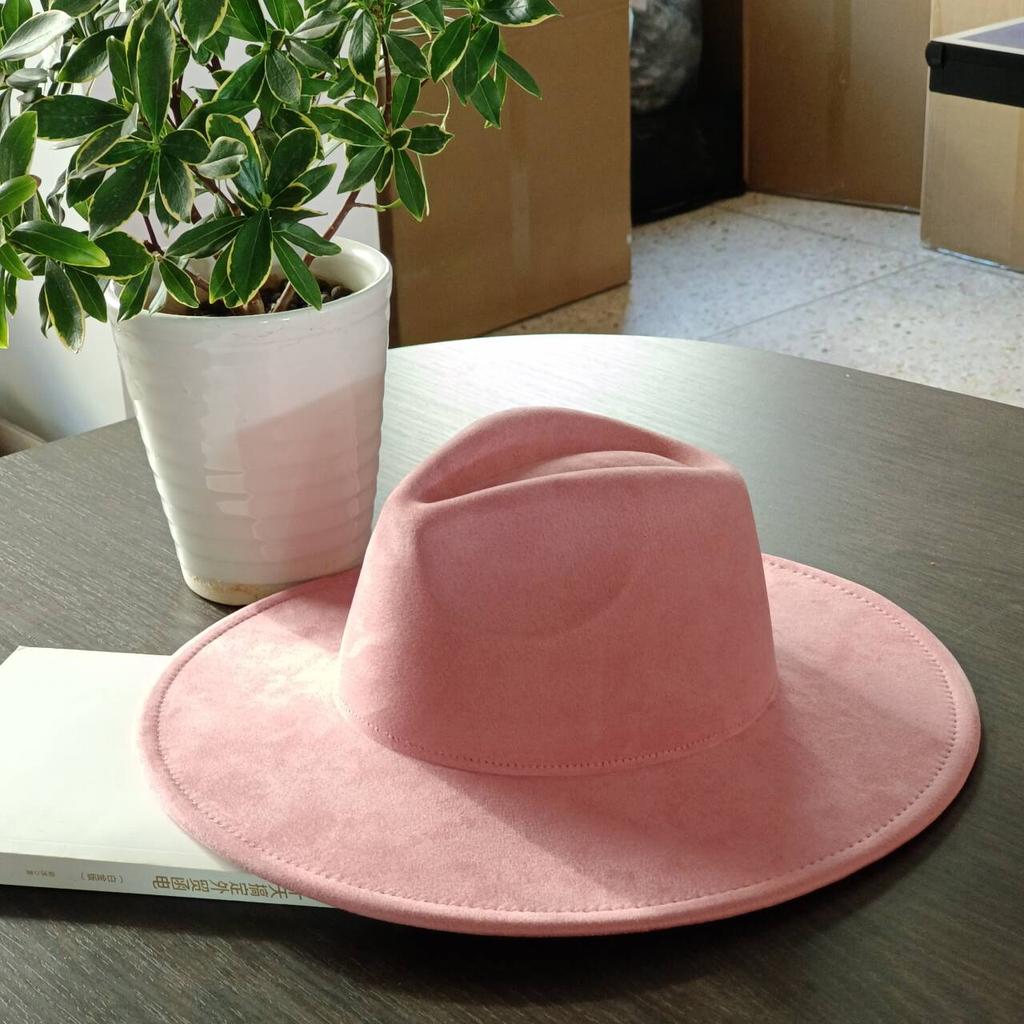 LIDHAY Western Style Suede Hat, Unisex Wide Brim Fedora Hat, Felt Panama Hat, Rancher Hat LIDHAY Western Style Suede Hat, Unisex