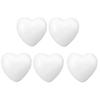 5Pcs White Polystyrene Heart Balls 8.5cm DIY Craft Hearts for Wedding Decor Valentine's Day Baby Shower Floral Arrangements