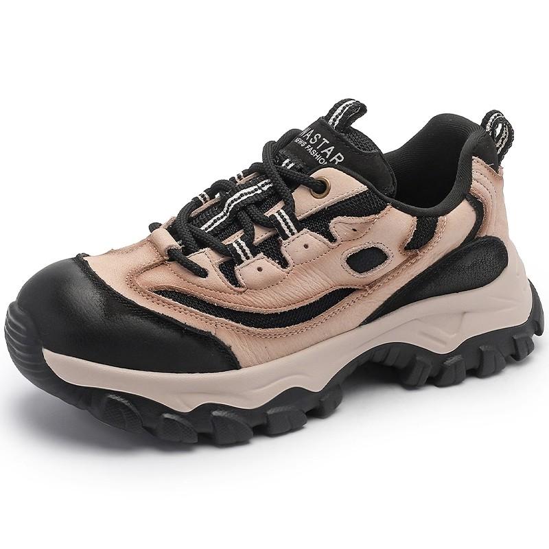 Fashion New Designers Genuine Leather Mesh Women Travel Shoes Sneakers Soft Sole Lightweight Antiskid Outdoor Walking Shoes Woman