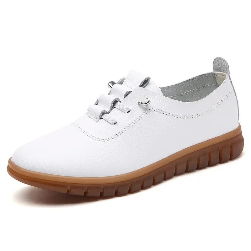 Women's Sneakers Casual Shoes PU Leather Lightweight Designer Loafers Breathable Slip on Women Flat Shoes Zapatos Mujer 2025