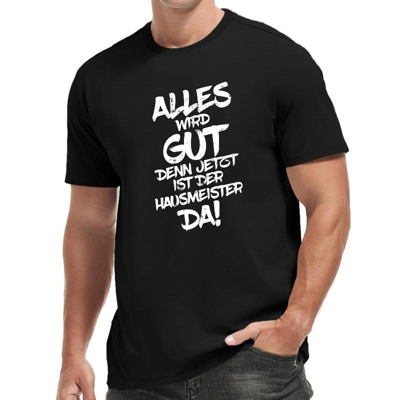 Men'S "Jetzt ist der HAUSMEISTER da" Graphic T-Shirt - Casual Short Sleeve Summer Top,Regular Fit for Adults, Summer Casual Wear | Playful Graphic Tee
