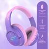 PowerLocus Bobo Purple Wireless LED AUX Headphones for Kids
