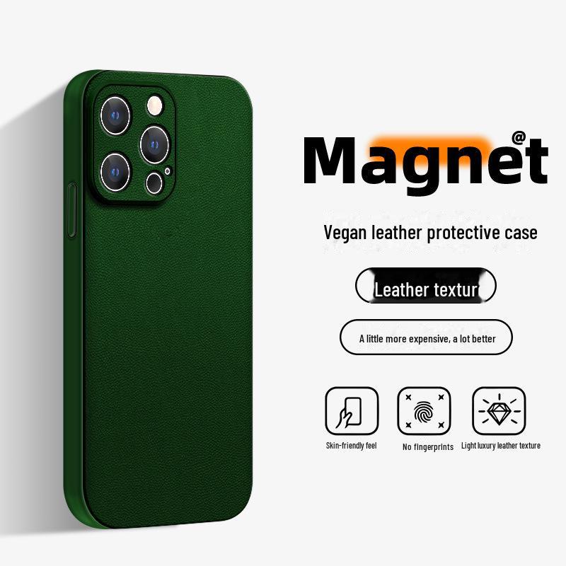 

OnePlus 9/10 Pro/11/12 Премиум Простой Кожаный Жесткий Чехол OnePlus 9 зелёный