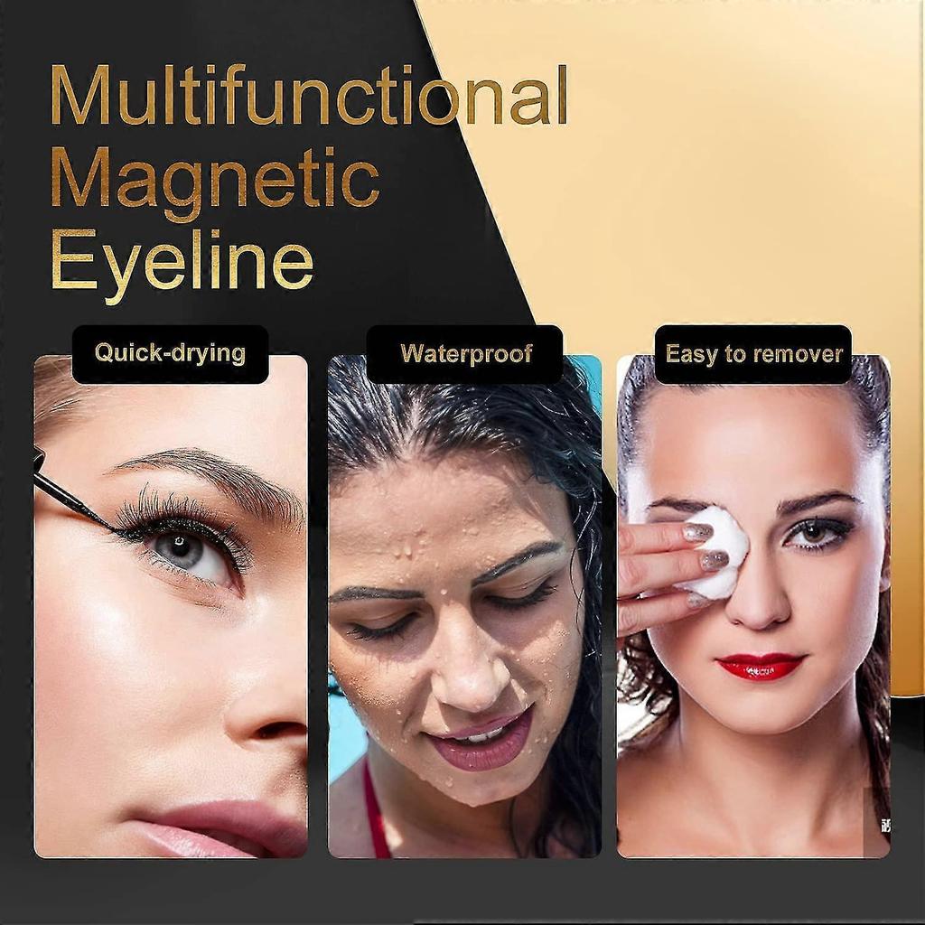 Magnetic Eyelashs Natural Look, 5 Paires Magnetic Eyelashes With Eyeliner Kit, Self Adhesivereusable Fluffy Fake Eyelashes Set And Waterproof&long La