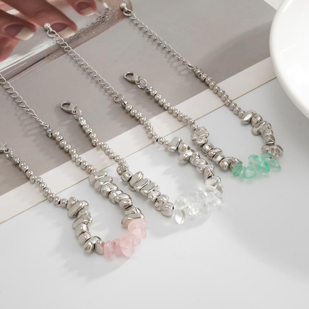 Design Shaped Ccb Beaded Bracelet, Fashion Versatile Irregular Turquoise Bracelet