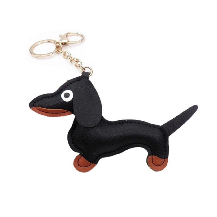 Süßer PU-Leder Tieranhänger Niedlicher Dackel Hund Schlüsselanhänger Anhänger Hängendes Ornament Rucksack Handtasche Charm Geschenk