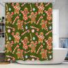 Green Shower Curtain Gingerbread Man Pattern for Christmas Decorations In Bathroom Accessories Home Living Room Decoration Suppl