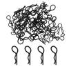 Uxcell 80pcs Clips de Carroceria RC em Ângulo de 90 Graus Pinos R de Mola Curva 24,3x1,2x9,4mm Substituição para Todos os Carros RC Crawlers Modelo em Escala 18, 110, 112 (Preto)