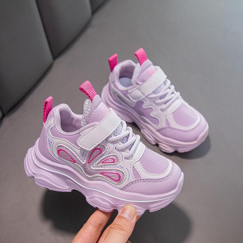 Kids Chunky Sneakers Girls Boys Breathable Mesh Running Shoes With