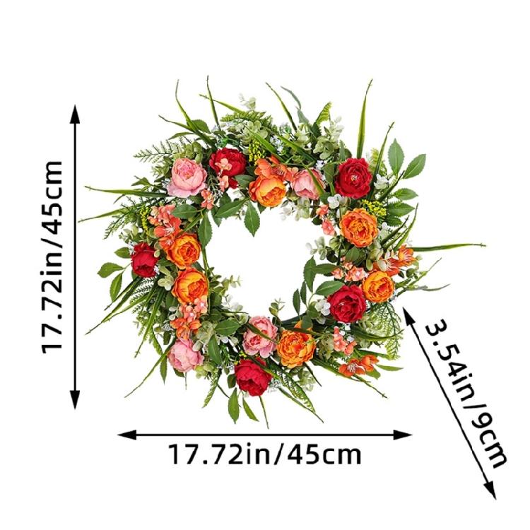 Flower Wreath,Artificial Peony Wreath Spring Wreath Valentine Wreath Gifts