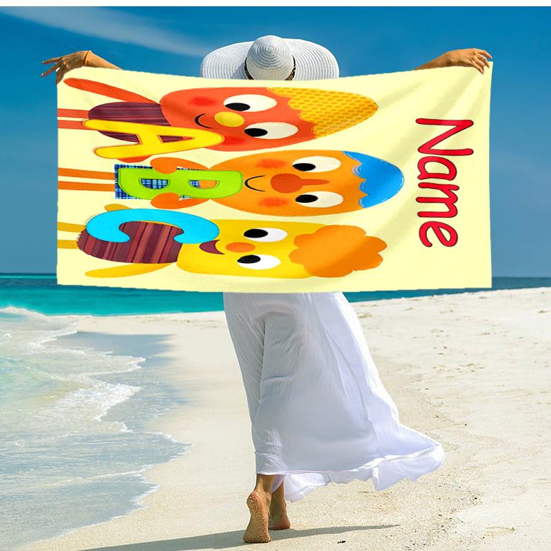 Personalized customized proof beach towel with Super Simple Songs pattern - soft, absorbent,quick-drying,perfect swimming,camping&bathing