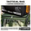 11L Large Capacity Tactical Camping Storage Bag Waterproof Cookware Organizer Carry Bag Outdoor BBQ Picnic Gear with Side Pocket