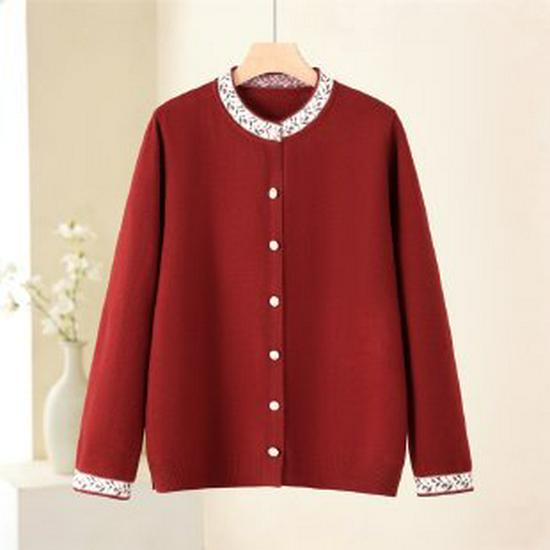 

Chic Spring Wool Knit Top for Moms, Fashionable Sweater for Middle-Aged Women 3XL