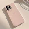 Korean Style Minimalist Pink Heart Phone Case For iPhone 11 12 13 14 15 16 17 Pro Max 16 Plus Shockproof Soft Silicone Cover