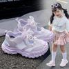 Girls' sports sandals, new summer model, children's hollow bow single mesh shoes, breathable mesh dad shoes for girls