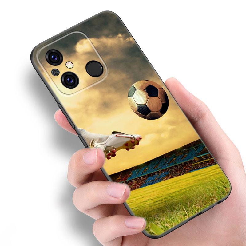 

Футбольное поле черный чехол для телефона Xiaomi Redmi 11 Prime 11A 12C 13C A1 A2 Plus 12 4G 10 5G 8A 9A 10A 9C 10C 9i 12R Note 9T Redmi 12C 4G