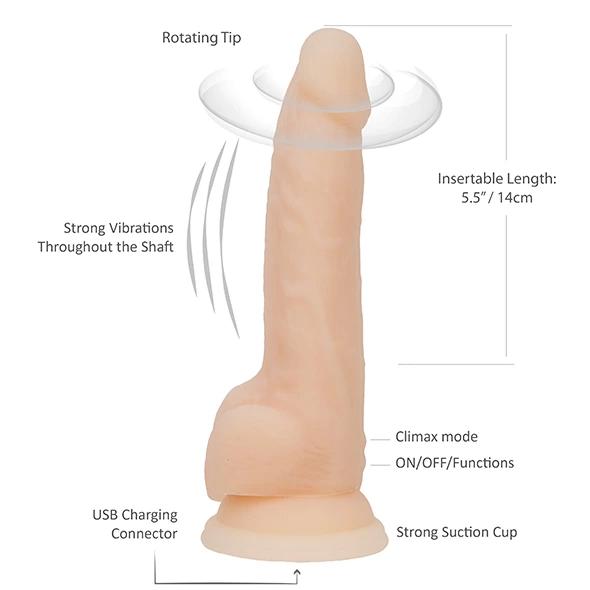 Vibrator - Naked Addiction Rotating & Vibrating Dong 20 Cm Vanilla