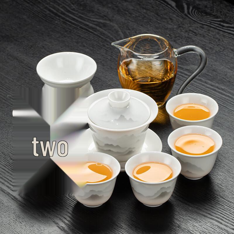 Mutton-Fat Jade Porcelain Kung Fu Tea Set