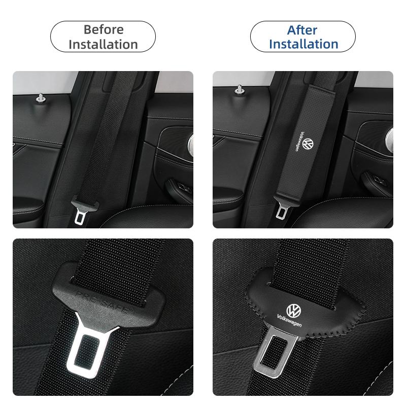 Car Seat Shoulder Pad Seat Belt Buckle Protector Cover Accessories For VW Tiguan CC Jetta Polo Golf Passat Scirocco T-ROC Tou QQ6