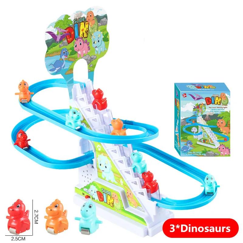 Toys Race DIY Electric Small Ducks Climbing Ducks Chasing Track Game Set with Lights Music Roller Coaster Toy for Kids Gift