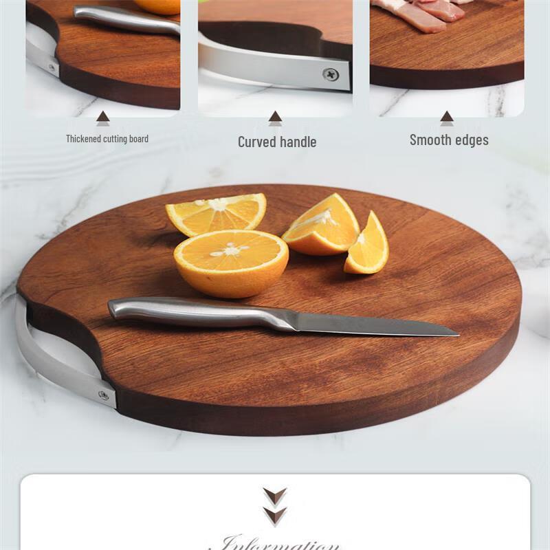 Olesen Solid Wood Double-Sided Round Cutting Board