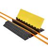 Cable Protector Ramp, 9,979 Kg/axle Capacity, 2 Channel Heavy Duty Rubber Cord Hose Wire Cover, 100 X 75 Mm Channel, Traffic Speed Bump with Flip-Open