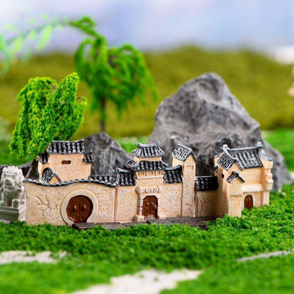 9pcs/set Retor Mini Old City Gate Decorative Ancient House Archway  Fairy Garden