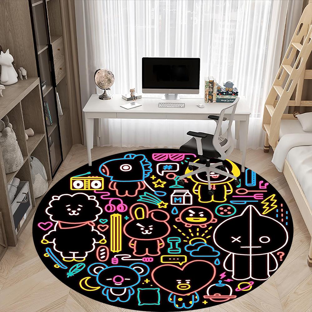

1pc BT21 MerchandiseChair Carpet for Office, Non-slip, Soft and Durable Office Rug for Interior Decoration, Perfect for Office yy250925194 80cm by 80cm