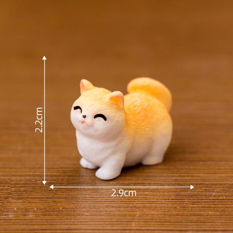 12PCS Simulation Resin Cats Model Figurine Safe Desktop Ornament Accessories For Creative Garden Landscape Display