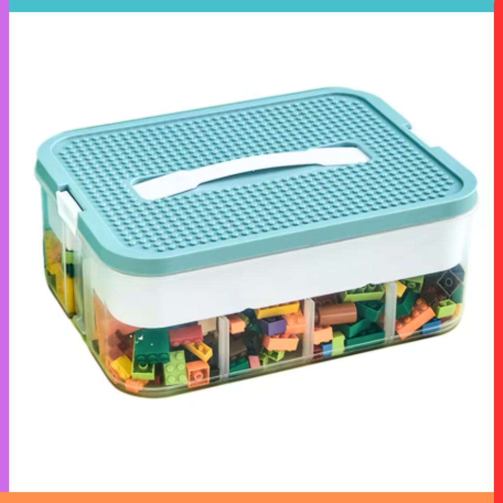 3-layer container for blocks, organizer with compartments, 3-story box