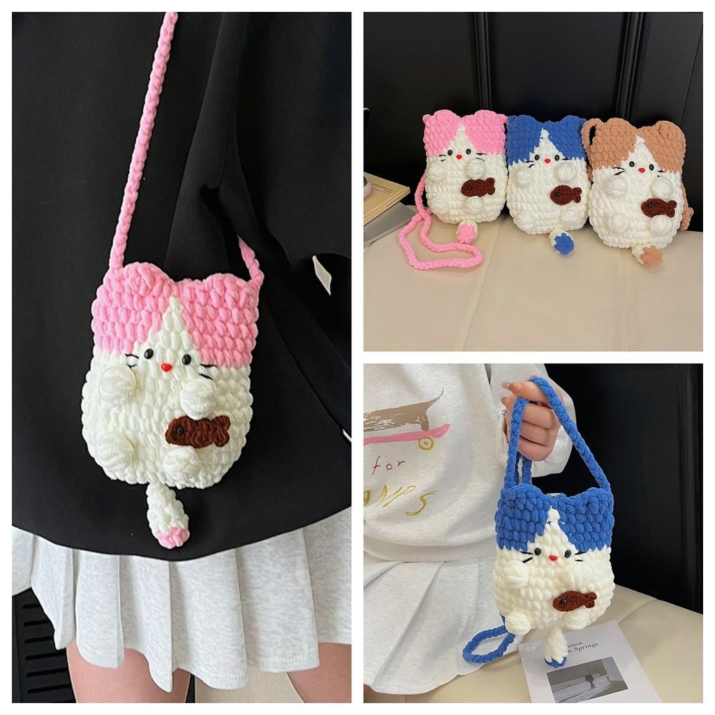 Sweet Girl Wool Weaving Phone Purse With Lightweight Breathability For School And Outings