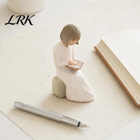 3D Printed Reading Sculpture Angel Book Statue, Resin Desk Decor for Lovers, Lover Decoration Young Girl Figurine Bookshelf, Healing Atmosphere