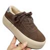 Leather women's velvet winter new versatile non-slip platform casual sports shoes