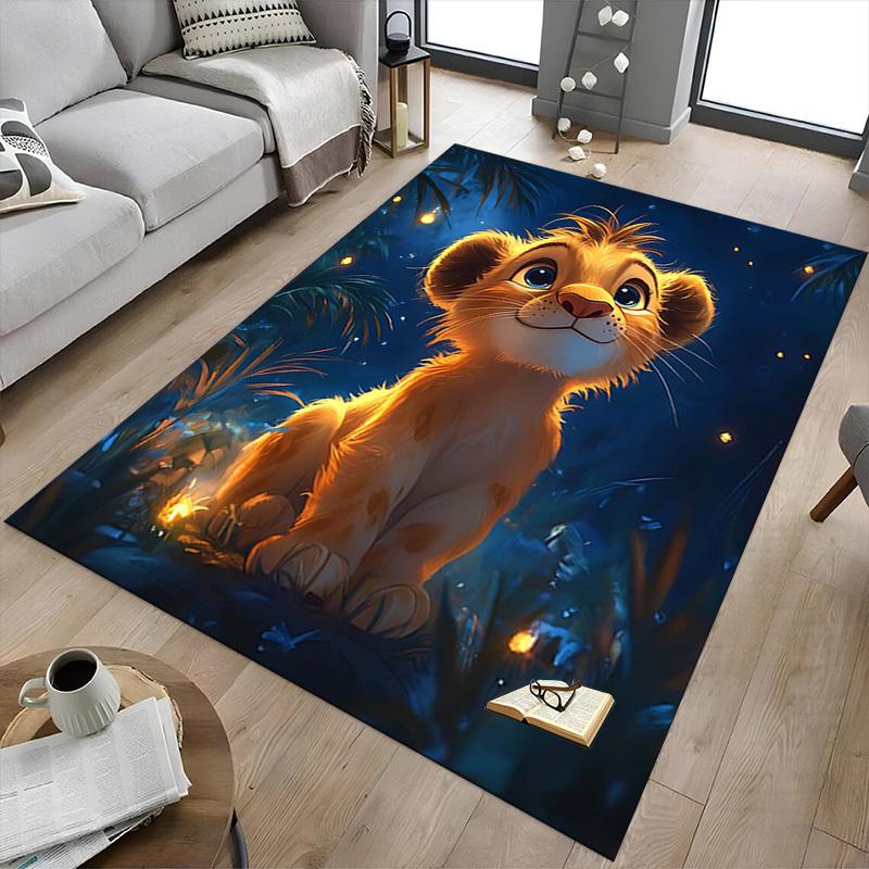 1PC Lion Cub Night Extra Large Non-Slip Floor Carpet, Office, Family, Bedroom, Studio - Large Area RugJ0386