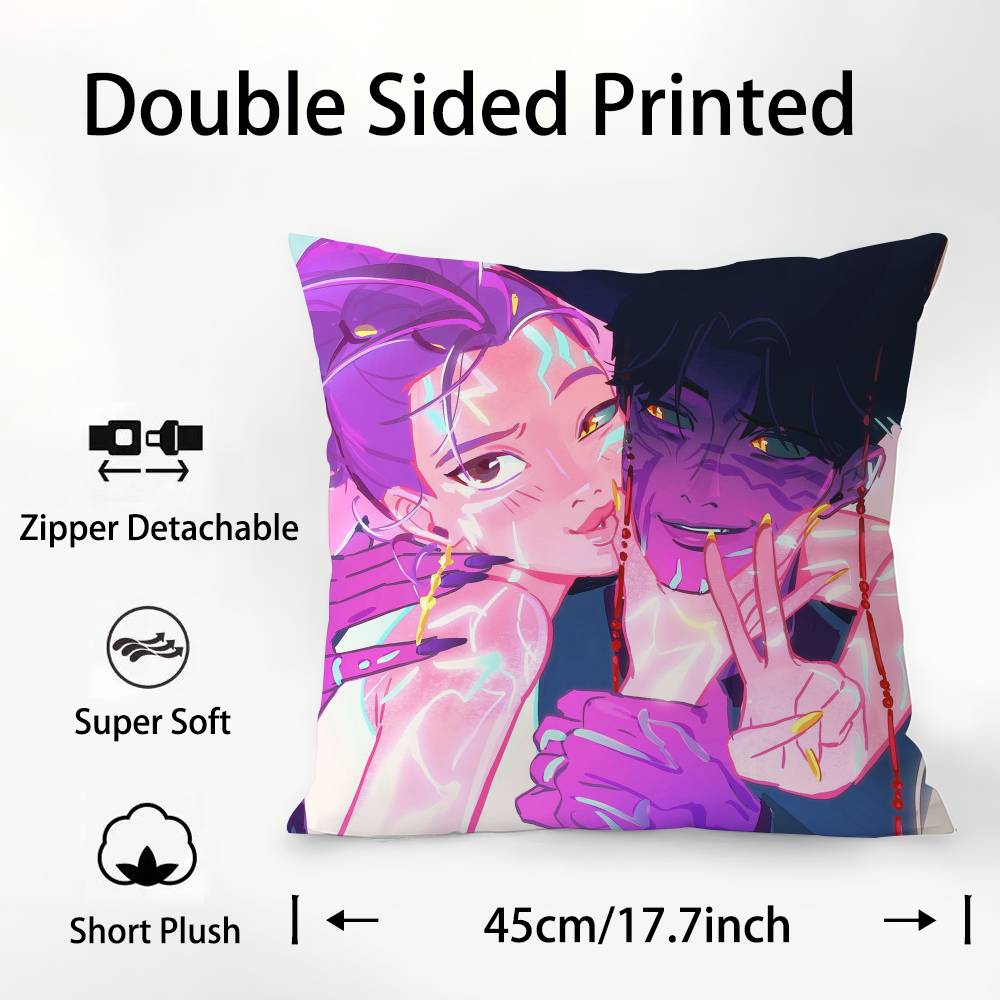 K-kpop D-Demon H-Hunters Pillow Case Plush Fabric Soft  Pillowcase Double Sided Print Cushion Cover Household Gifts