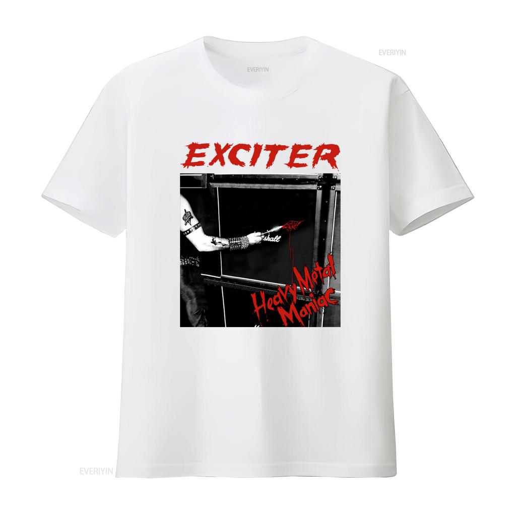 Exciter Heavy Metal Maniac Music T Shirt for Rock Fans Vintage Washed Fashion Breathable Streetwear Stretched Graphic Soft