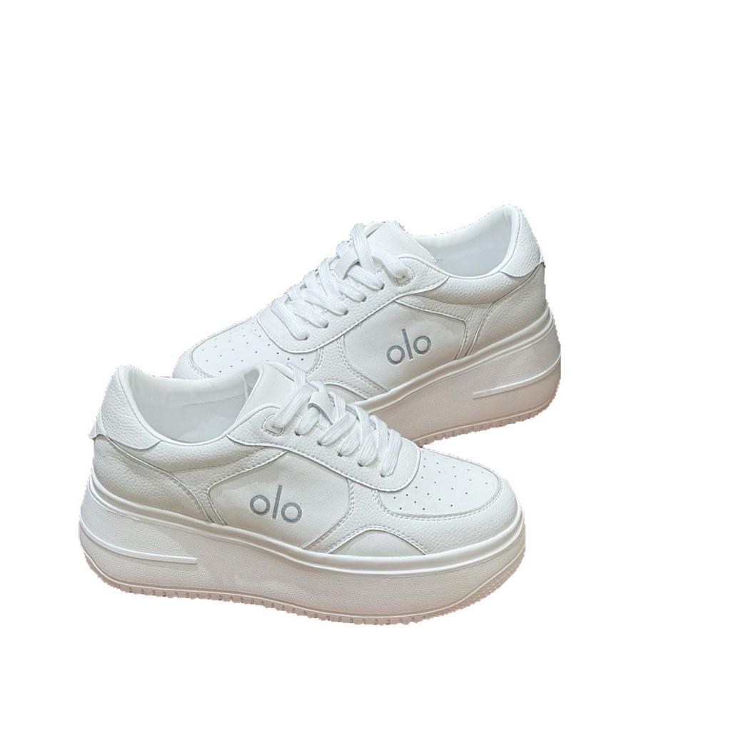 Leather 2025 autumn new fashion platform white shoes women's versatile comfortable casual sports lace-up Korean version of board shoes