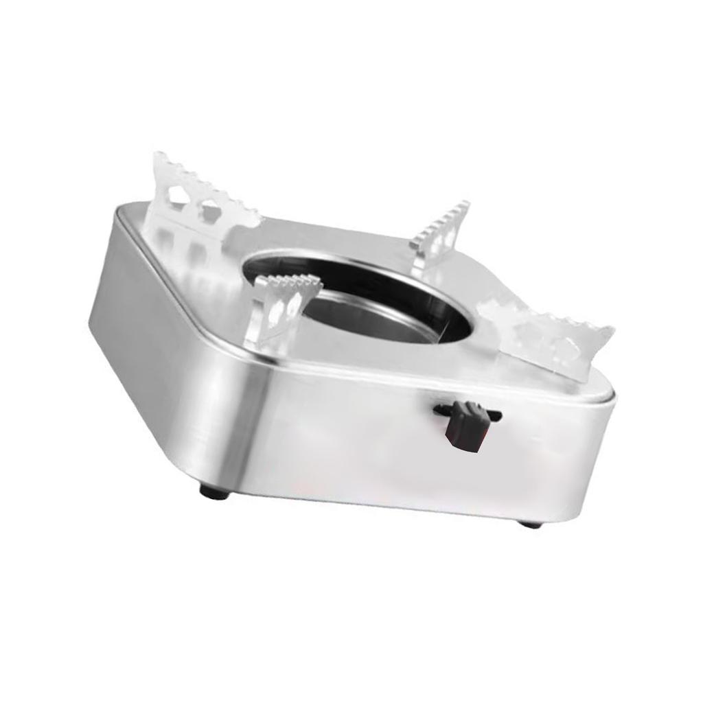 Square Camping Stove Fast Heating Adjust Fire Portable Alcohol Burner for Outdoor Backpacking