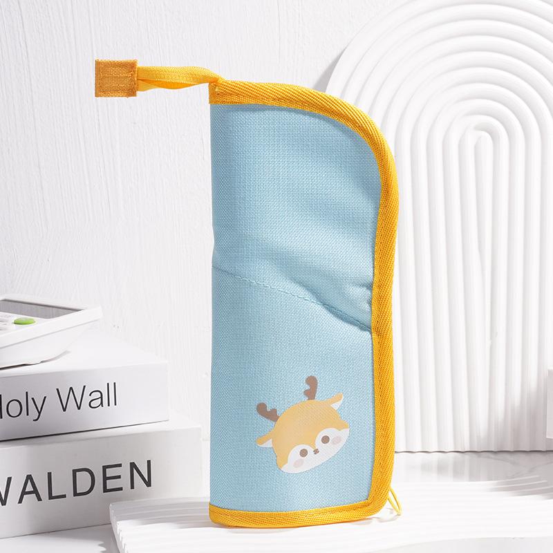 Creative Cartoon Pencil Bag Holder for Primary Office School Students Supplies Gift Cloth Art Convenient Kawai Stationery Bag