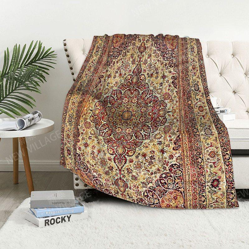Bohemian Pattern Digital-printed Polyester Bedroom Velvet Flannel Cover Blanket Fleece Soft Sofa Cover Blankets for Beds
