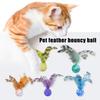 5 Stück Katzen-Federball-Spielzeug, interaktive Mini-Hüpfbälle mit Feder, Katzen-Übungsball, Zahnreinigungsspielzeug für Hauskatzen