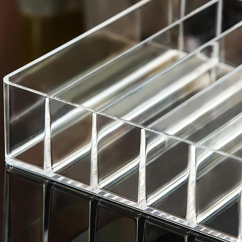 1pc Transparent Cosmetic Organizer Tray - Durable Plastic Makeup Storage Box with Multi-Compartment for Eyeshadow, Blush, Lipstick
