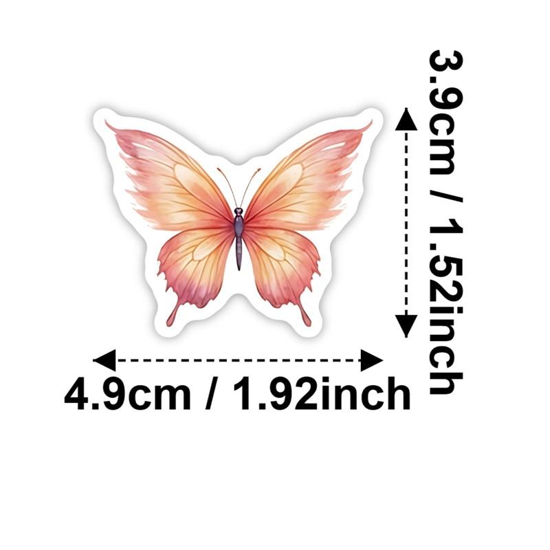 1030Pcs Kawaii Butterfly Plants Colored Pvc Adhesive Stickers Aesthetic Diy Phone Laptop Luggage Skateboard Graffiti Decals