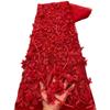 1 Meter 3D Spitze Blumenstickerei Applikation Stoff Hohe Qualität Afrikanischer Braut Tüllspitzenstoff Für DIY Nähen Hochzeitskleid