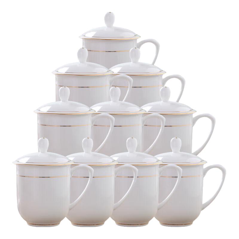Tao Xiang Hui Jingdezhen Ceramic Office Teacup Set (10-piece)