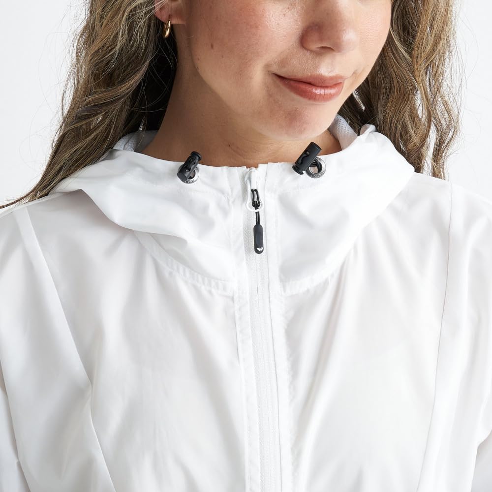 Roxy Print Hooded Jacket Medium Women's Water-Repellent (RJK241504) White,