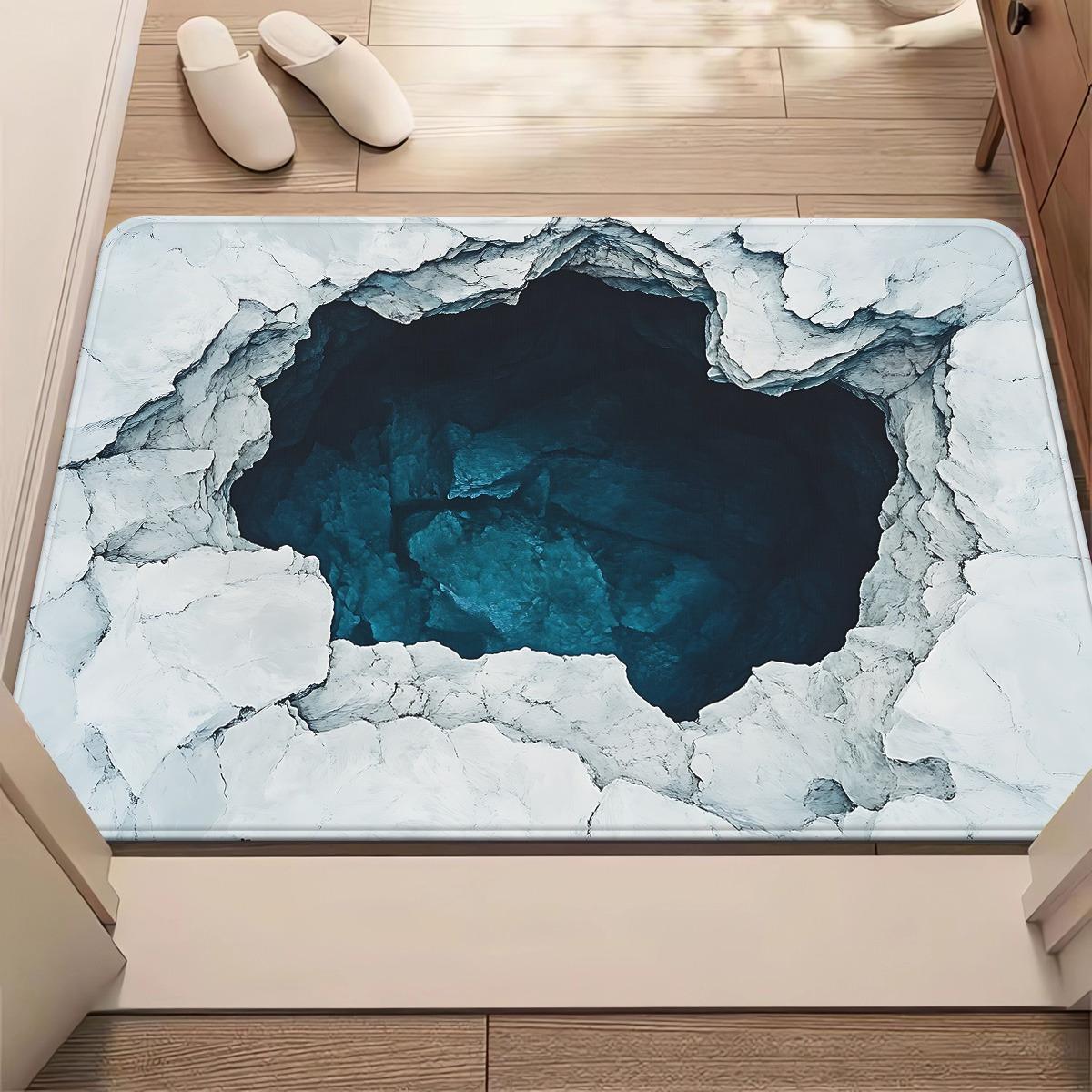 

3D ковер-иллюзия с дизайном глубокой синей дыры для декора дома Уникальный коврик для пола Придверный коврик Для использования внутри и снаружи помещения Скользкий ковер 50x80cm